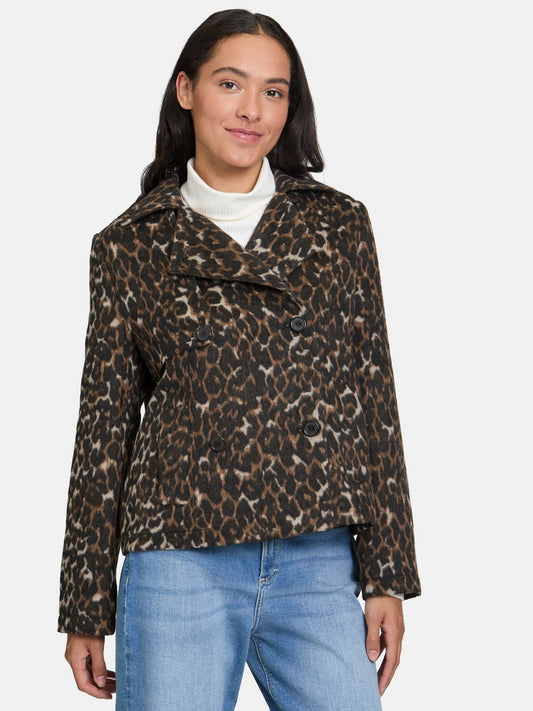 Cartoon Kurztrenchcaoat Damen gemustert