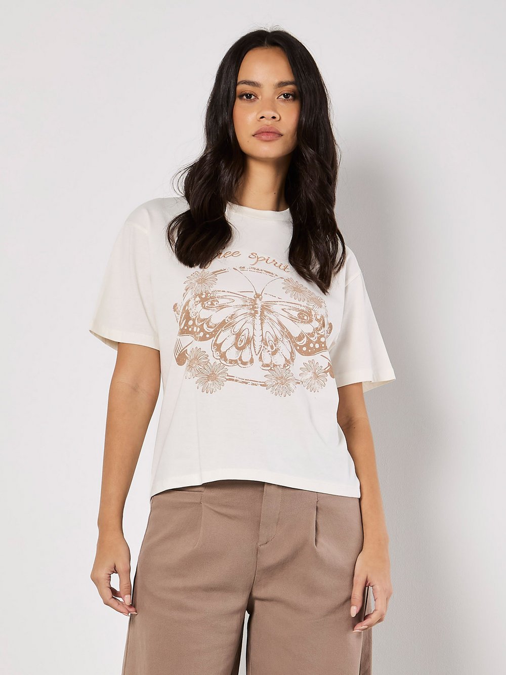 Apricot Top Damen Baumwolle bedruckt