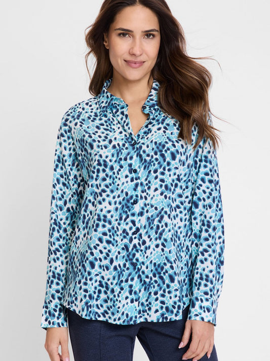 Olsen Bluse Damen Baumwolle bedruckt