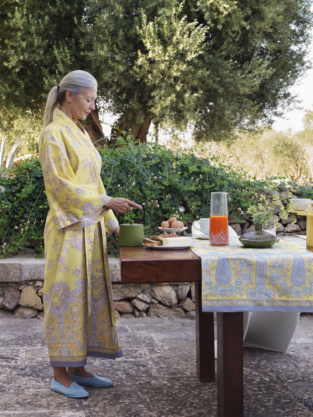 Bassetti Kimono Damen Baumwolle bedruckt