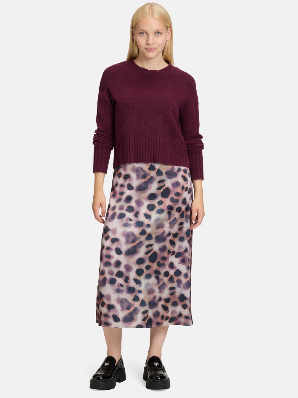 Cartoon Midikleid Damen gemustert