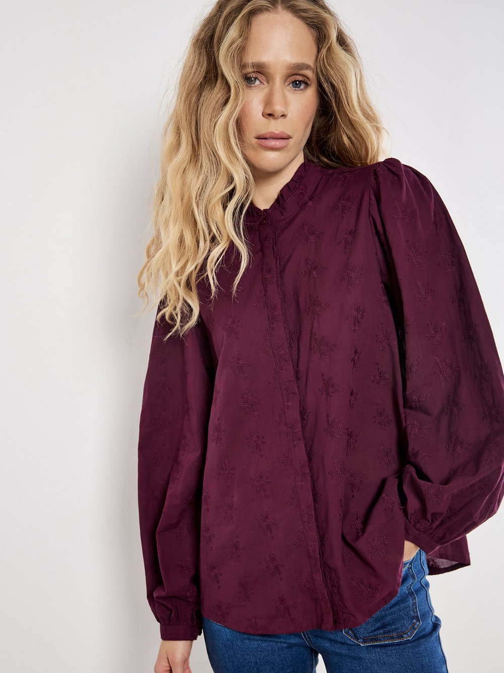 Apricot Bluse Damen Baumwolle