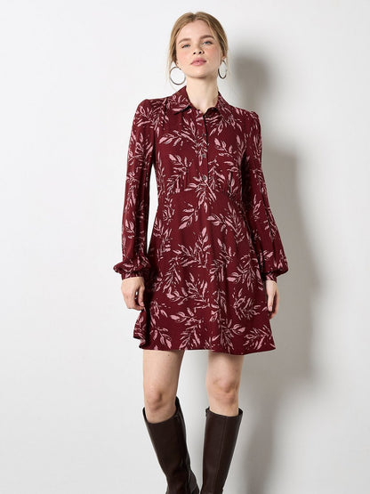 Apricot Minikleid Damen Viskose gemustert