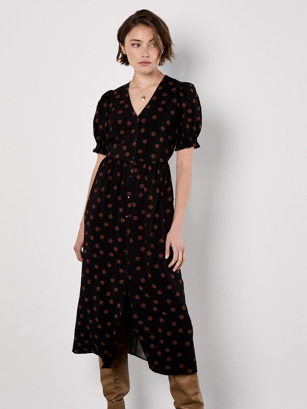 Apricot Midikleid Damen Viskose