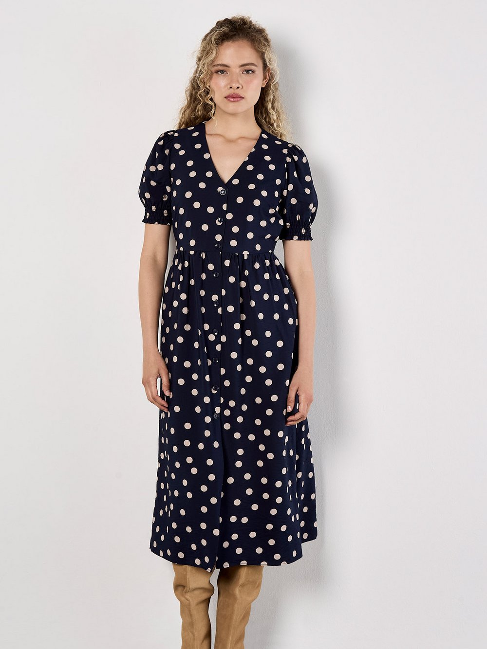 Apricot Midikleid Damen Viskose