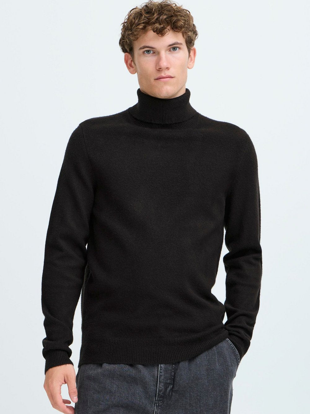 BLEND Rollkragenpullover Herren Baumwolle strukturiert