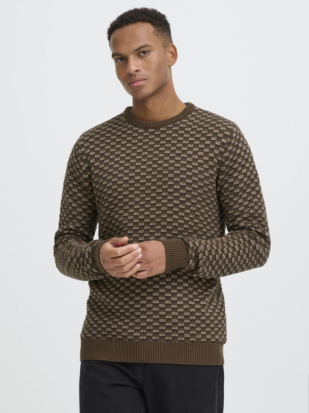 BLEND Strickpullover Herren Textil gemustert