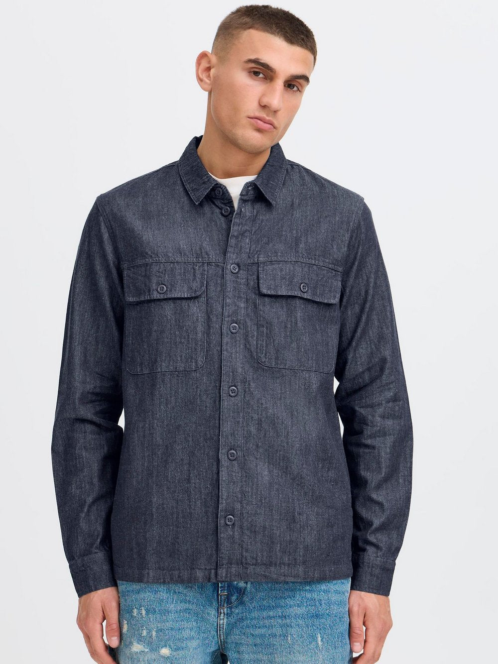Solid Jeansjacke Herren Baumwolle