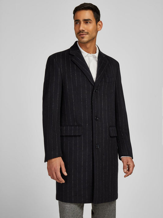 Daniel Hechter Mantel Herren Wolle gestreift
