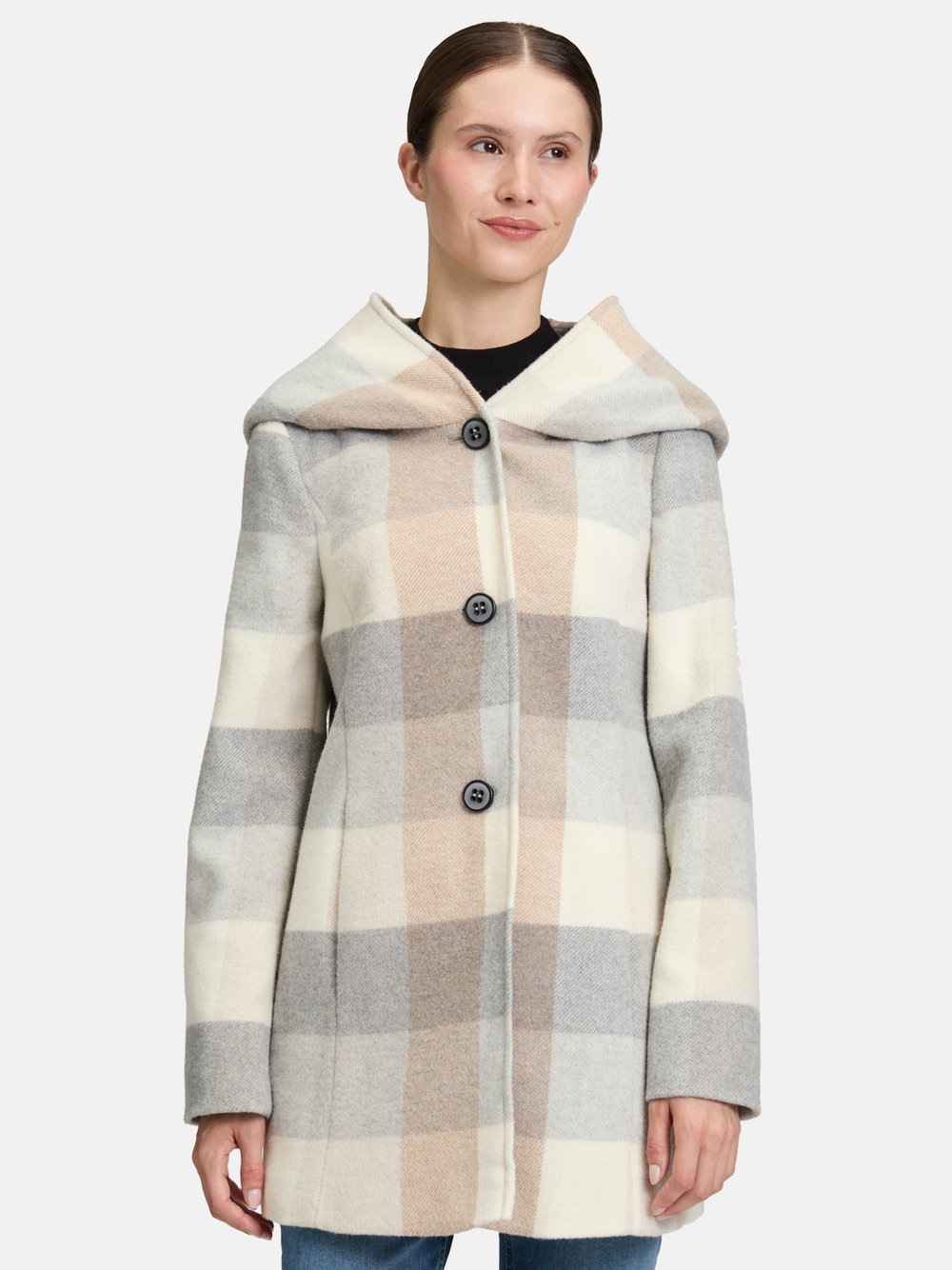 Amber & June Kurzmantel Damen kariert