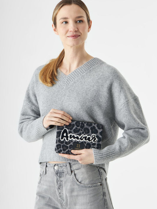 Codello Kosmetiktasche Damen Baumwolle bedruckt