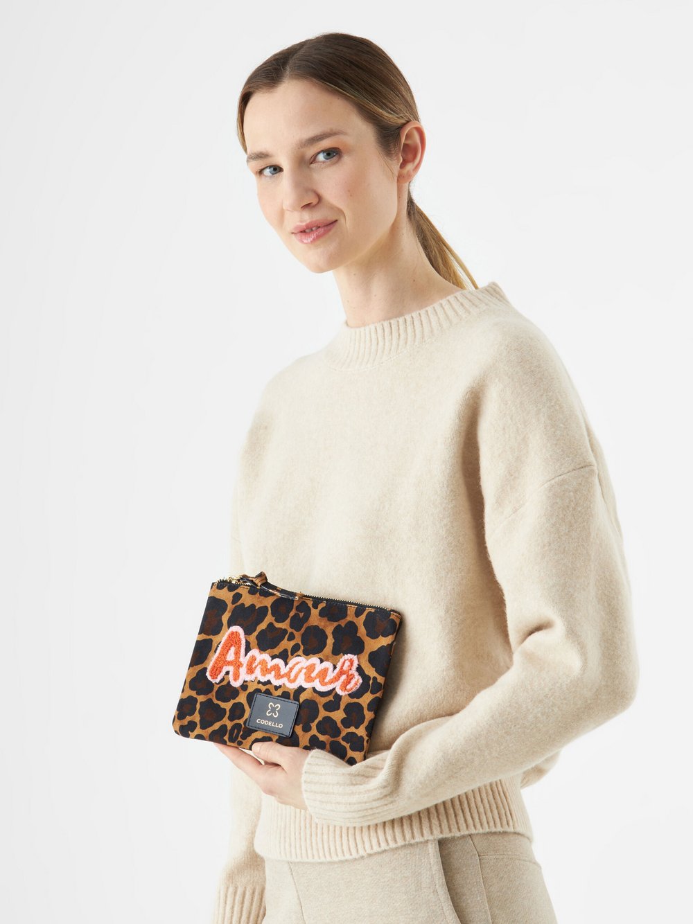 Codello Kosmetiktasche Damen Baumwolle bedruckt