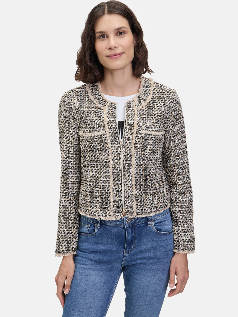 Betty Barclay Blazer-Jacke Damen Baumwolle gemustert