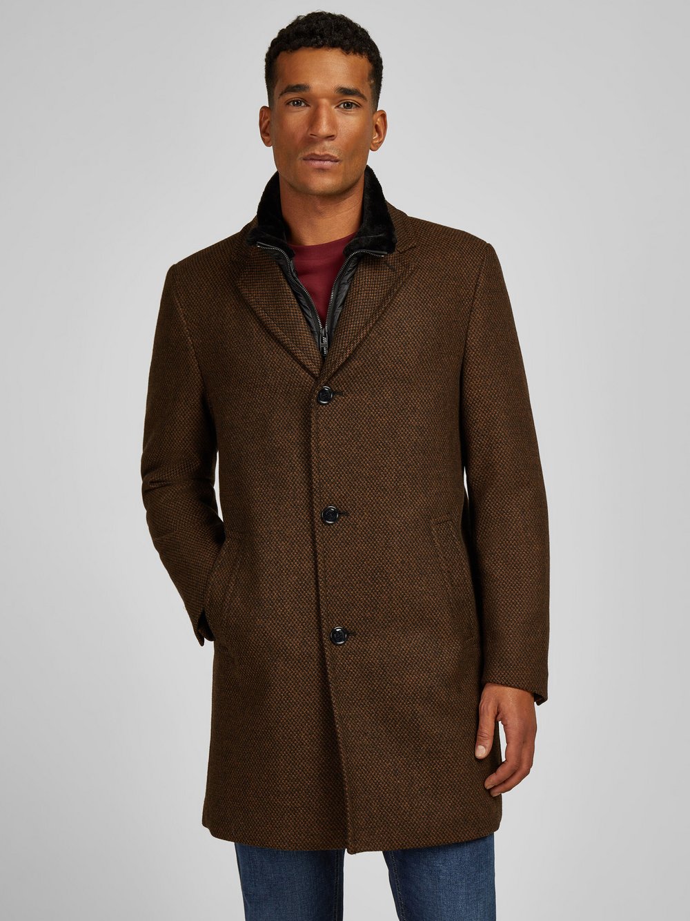 Daniel Hechter Mantel Herren Wolle meliert