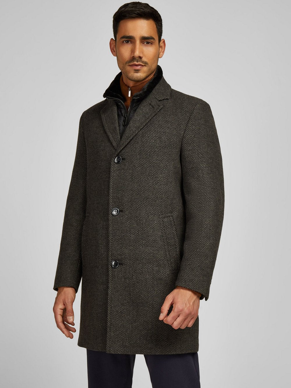 Daniel Hechter Mantel Herren Wolle meliert