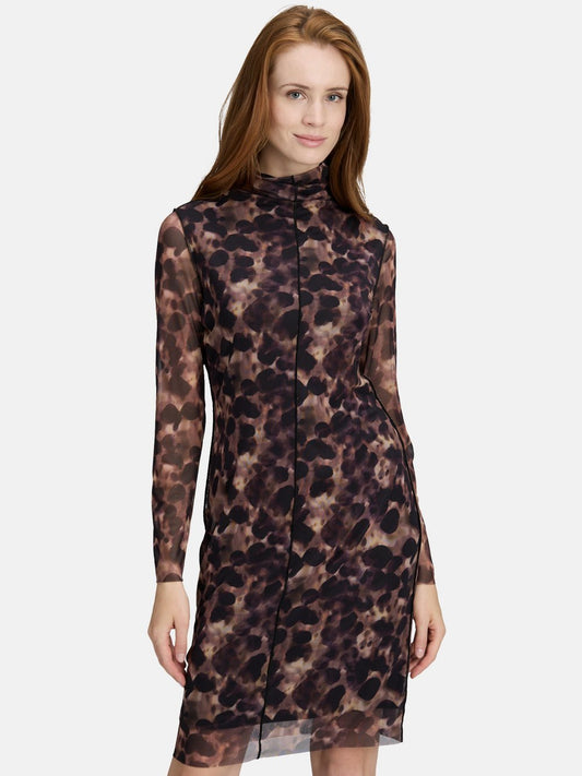 Cartoon Mesh-Kleid Damen gemustert