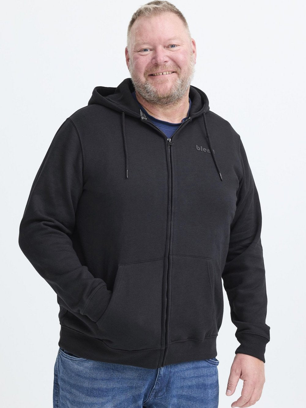 BLEND Kapuzenfleecejacke Herren Baumwolle