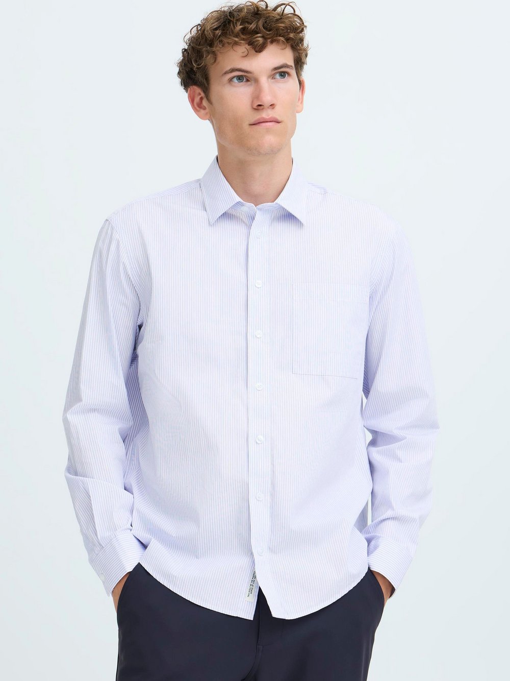 CASUAL FRIDAY Langarmhemd Herren Comfort Fit Baumwolle gestreift