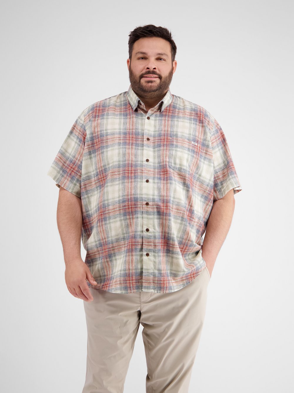 LERROS Kurzarmhemd Herren Regular Fit kariert