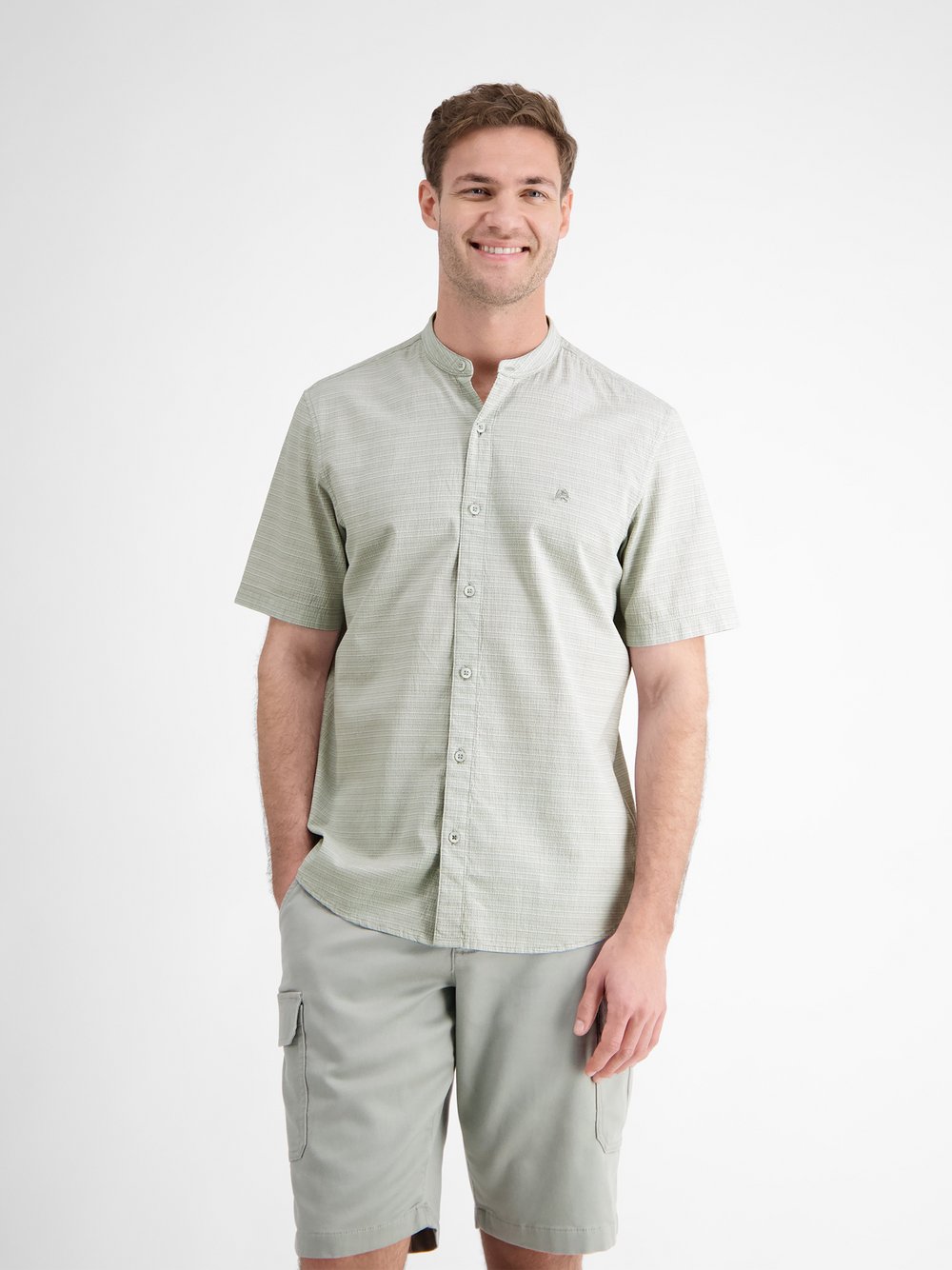 LERROS Kurzarmhemd Herren Regular Fit Baumwolle