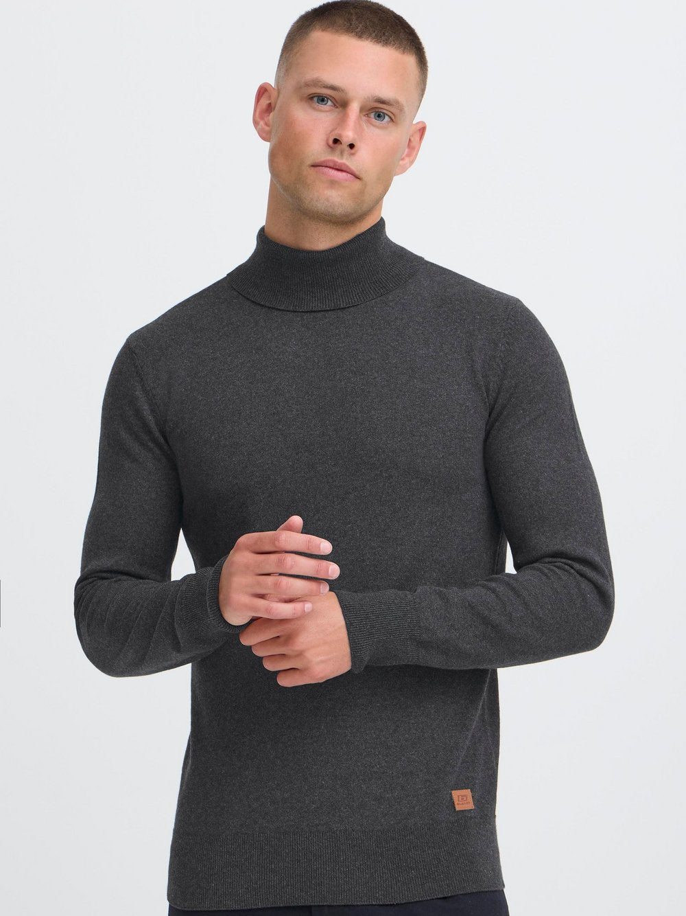 BLEND Rollkragenpullover Herren Viskose meliert