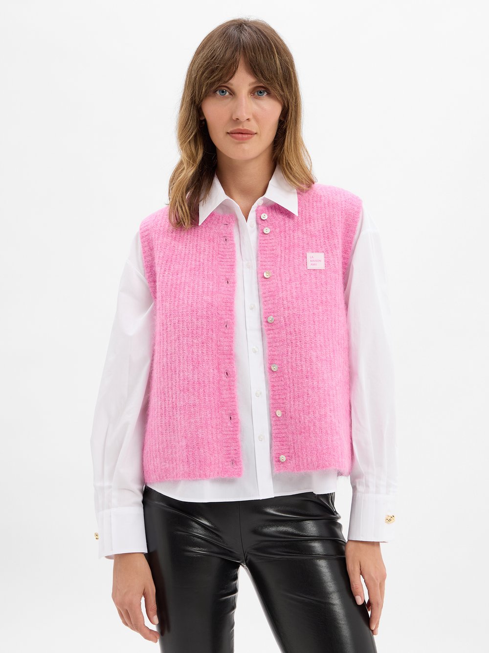 american vintage Strickweste mit Alpakaanteil Damen