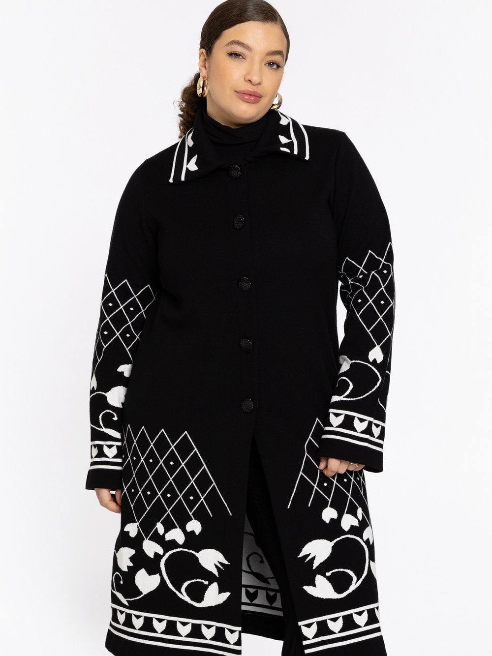 YOEK Strickjacke Damen Viskose gemustert