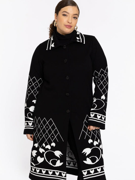 YOEK Strickjacke Damen Viskose gemustert