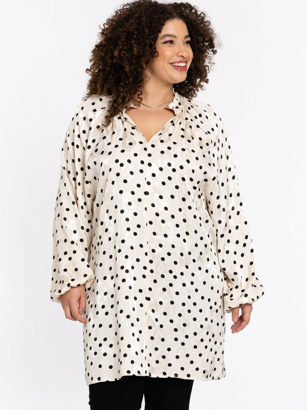 YOEK Tunika Damen Viskose gepunktet