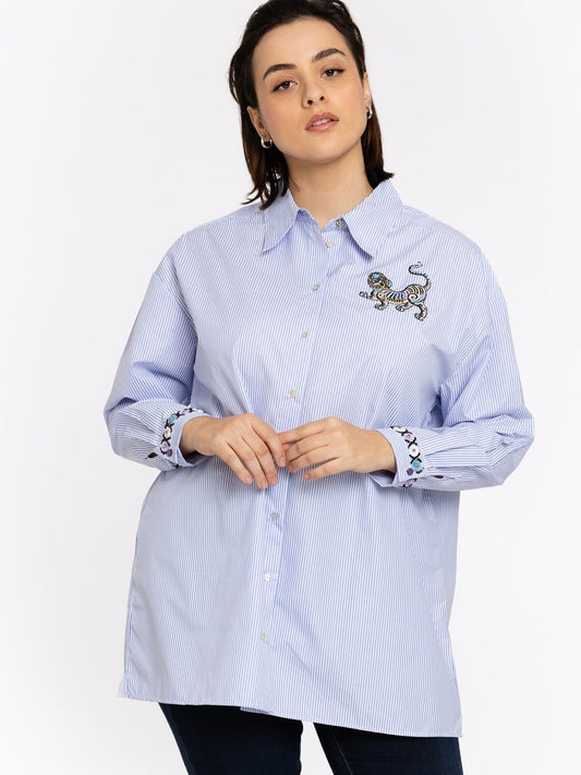 YOEK Hemdbluse Damen gestreift