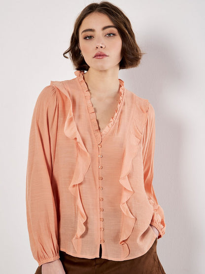 Apricot Bluse Damen Viskose