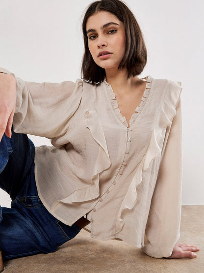 Apricot Bluse Damen Viskose