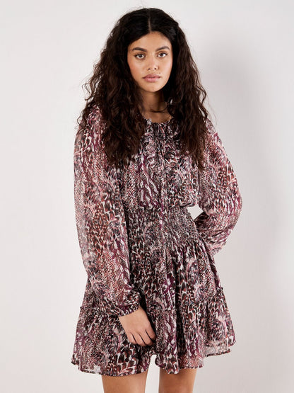 Apricot Minikleid Damen gemustert