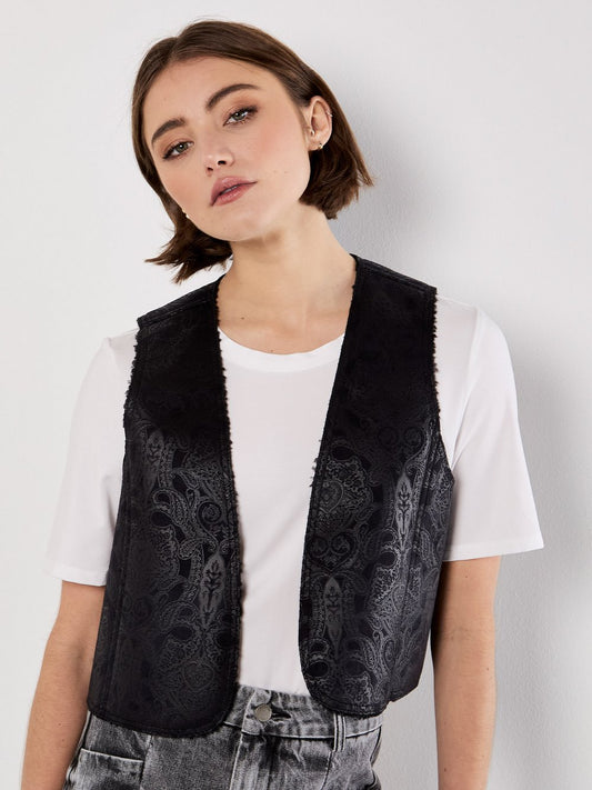 Apricot Weste Damen gemustert