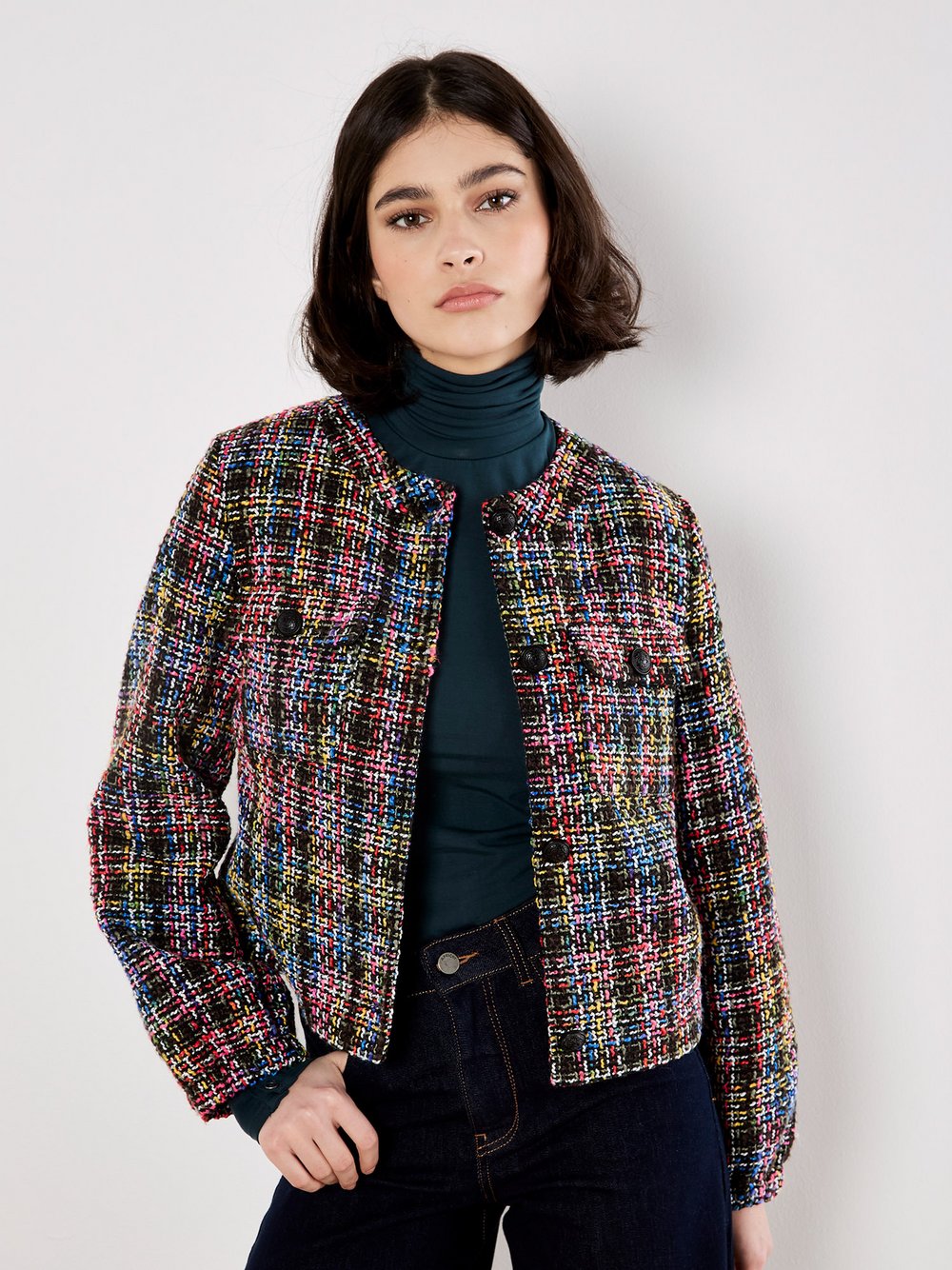 Apricot Jacke Damen kariert