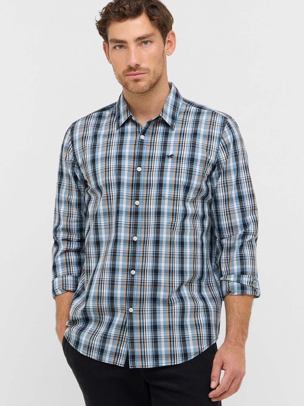 Mustang Hemd Herren Regular Fit Baumwolle kariert