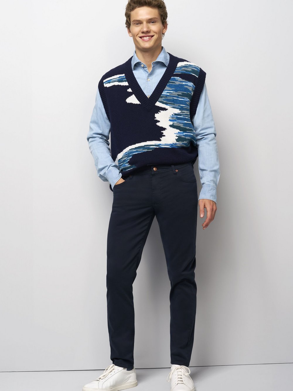 MEYER Chinohose M5 Five Pocket Herren Baumwolle