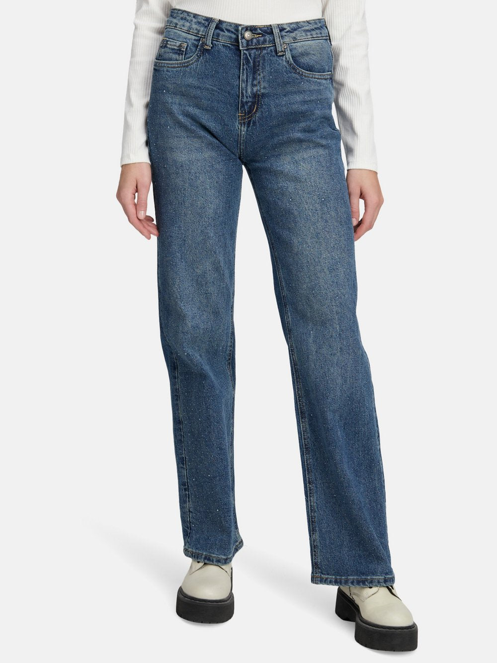 Cartoon Stretch-Jeans Damen Baumwolle