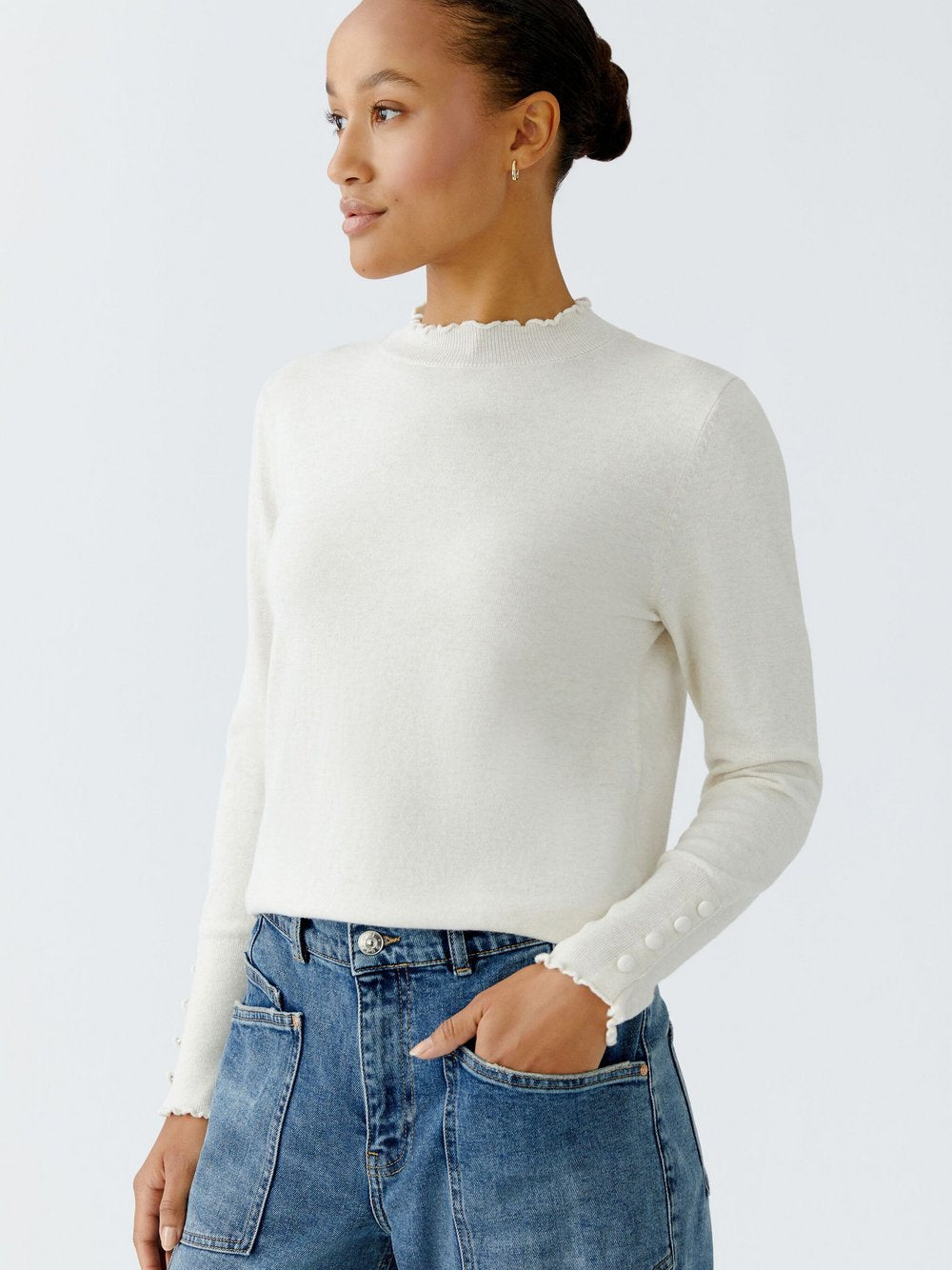 Oui Pullover Damen Baumwolle