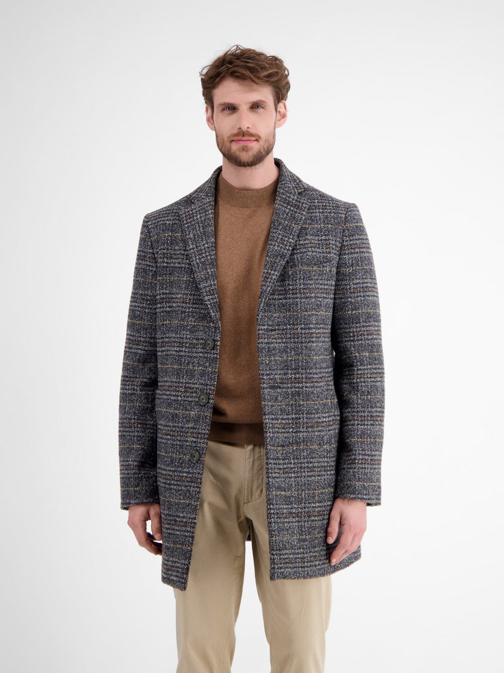 LERROS Wollmantel Herren kariert