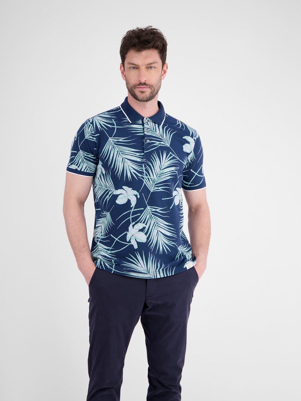 LERROS Poloshirt Herren Baumwolle gemustert