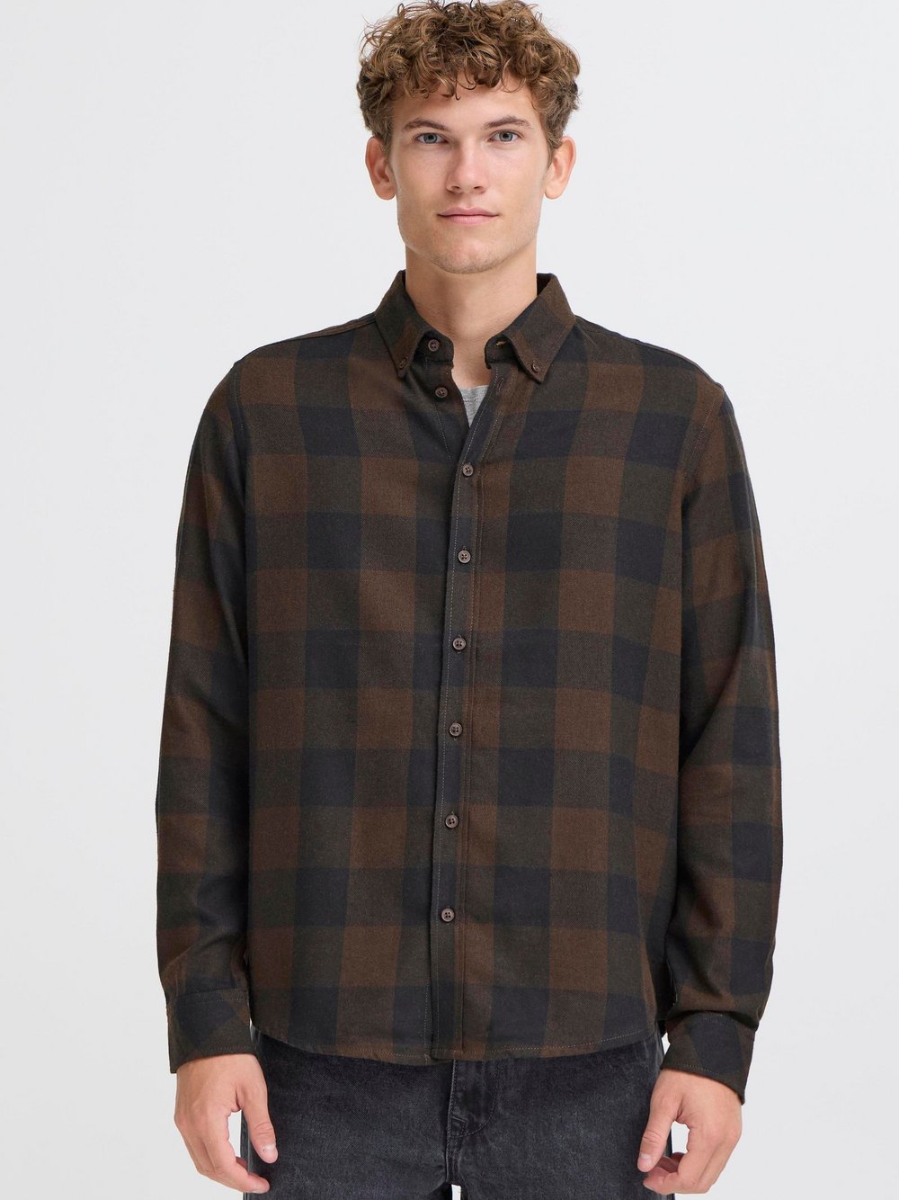 BLEND Flanellhemd Herren Regular Fit Baumwolle kariert