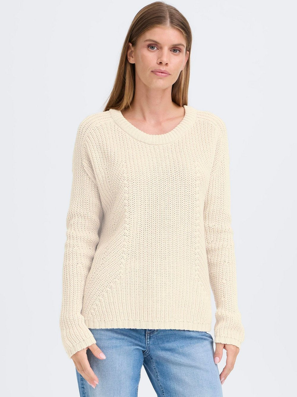 OXMO Strickpullover Damen Baumwolle gestreift
