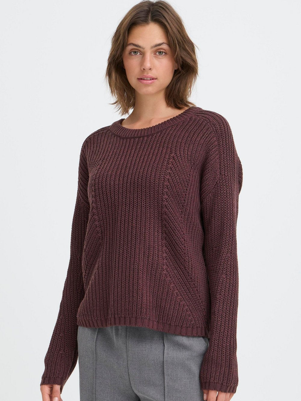 OXMO Strickpullover Damen Baumwolle gestreift