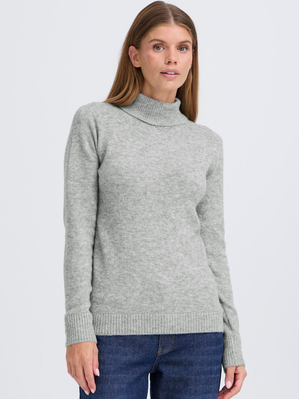 OXMO Rollkragenpullover Damen meliert