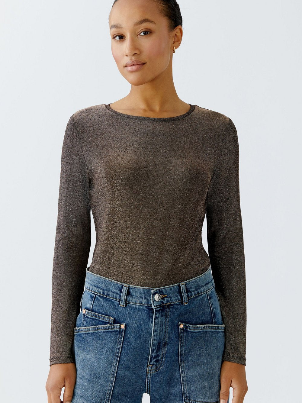 Oui Langarmshirt Damen Polyamid