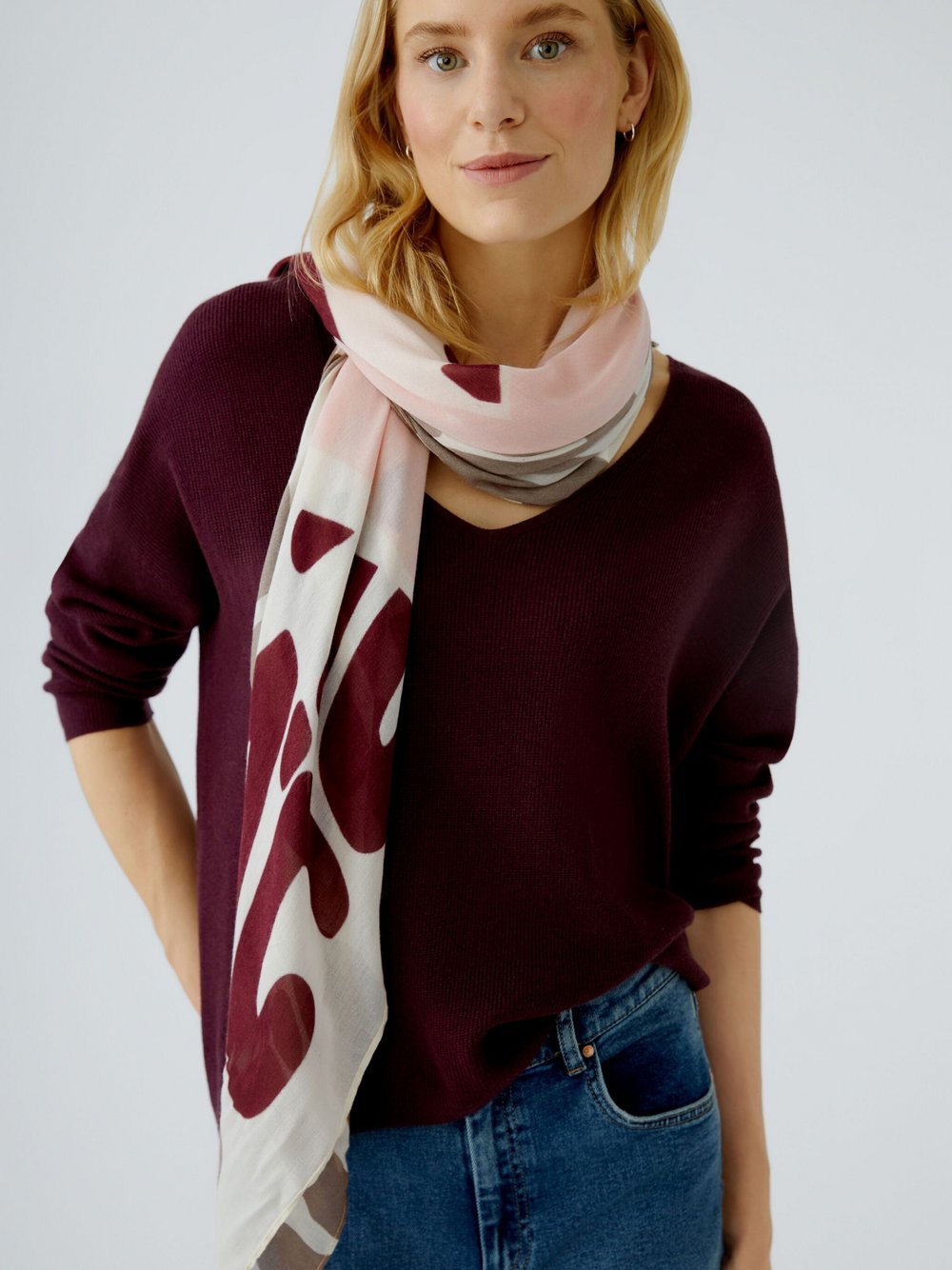 Oui Tuch Damen Viskose bedruckt