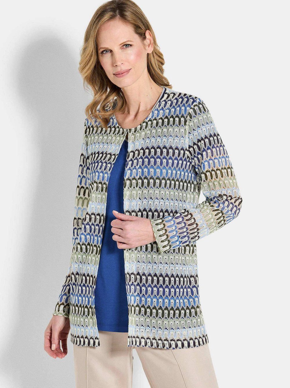 Goldner Longjacke Damen gemustert