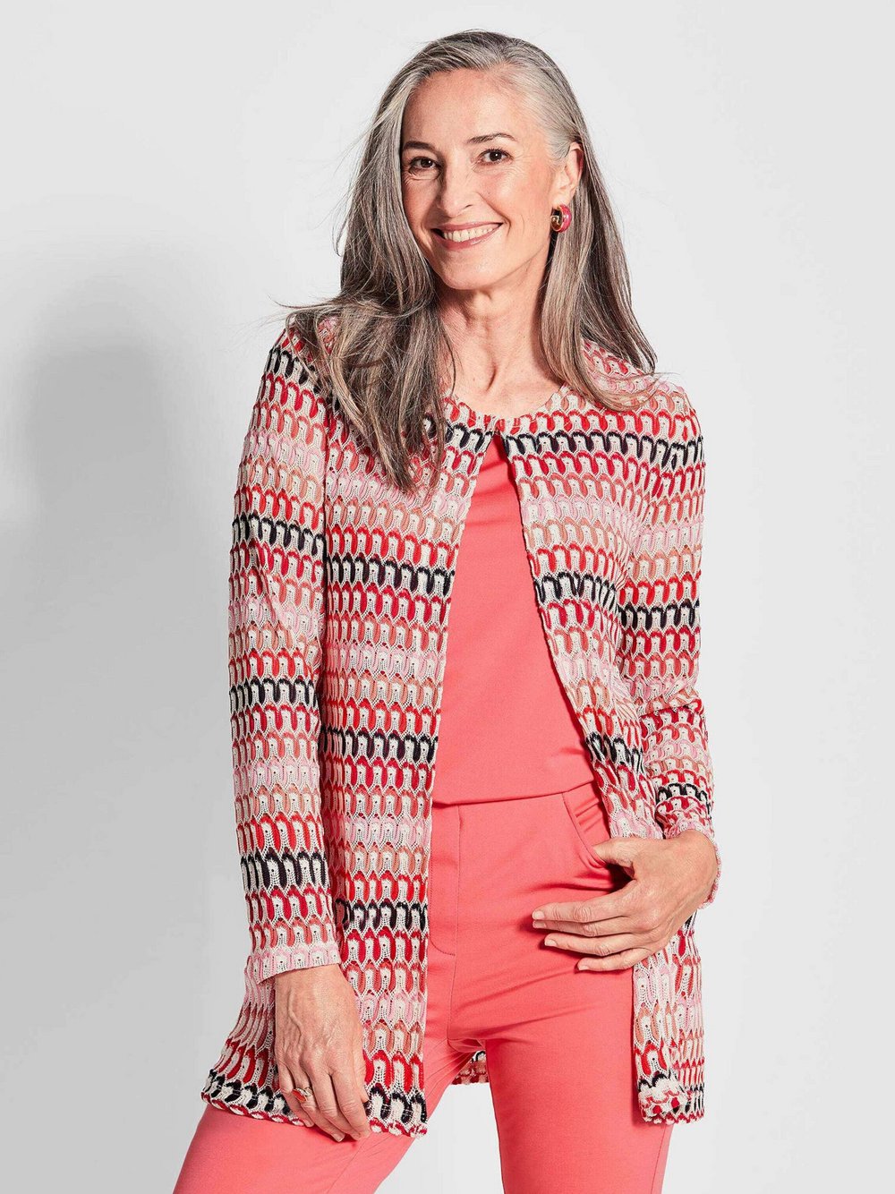 Goldner Longjacke Damen gemustert