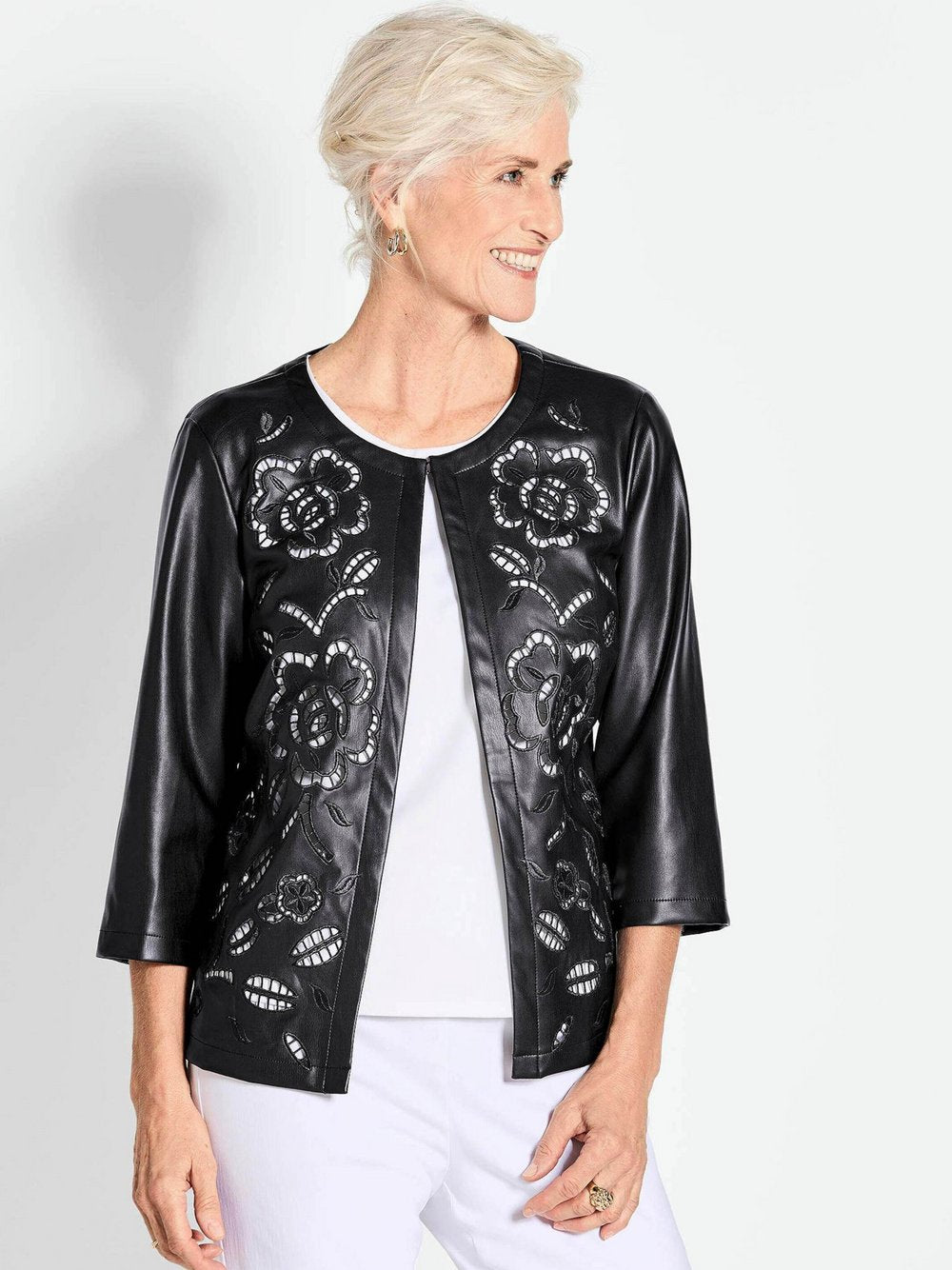 Goldner Jacke in Lederoptik Damen